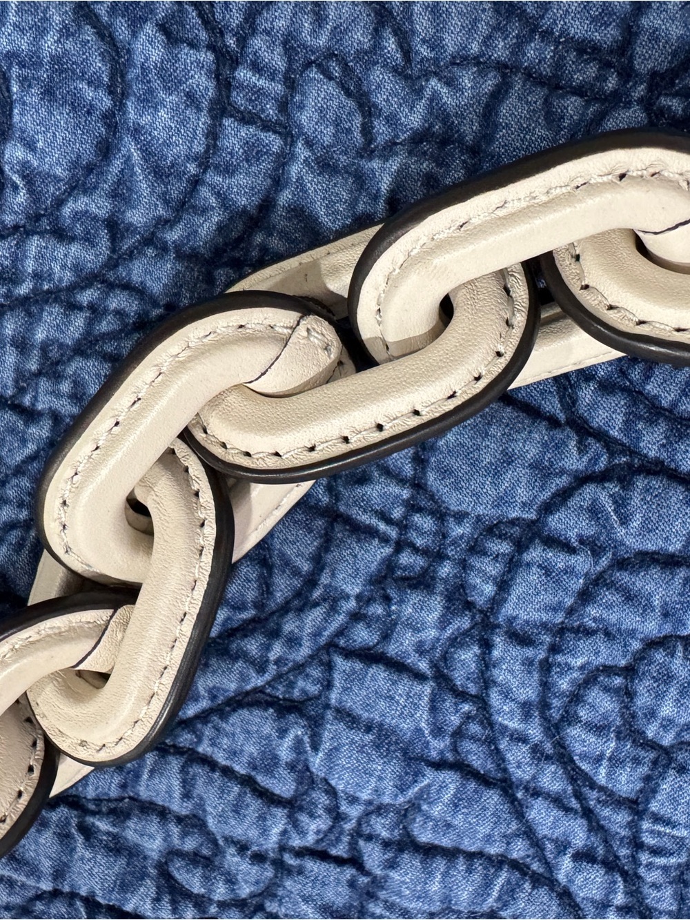 Coach Leather Chain Strap for Women's Handbag - Cream - Picture 2 of 5